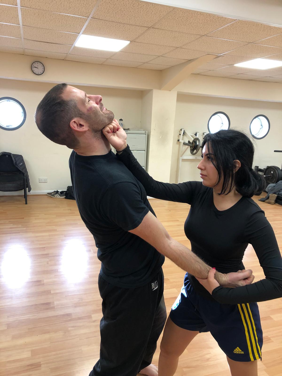 Defending against a straight punch attack